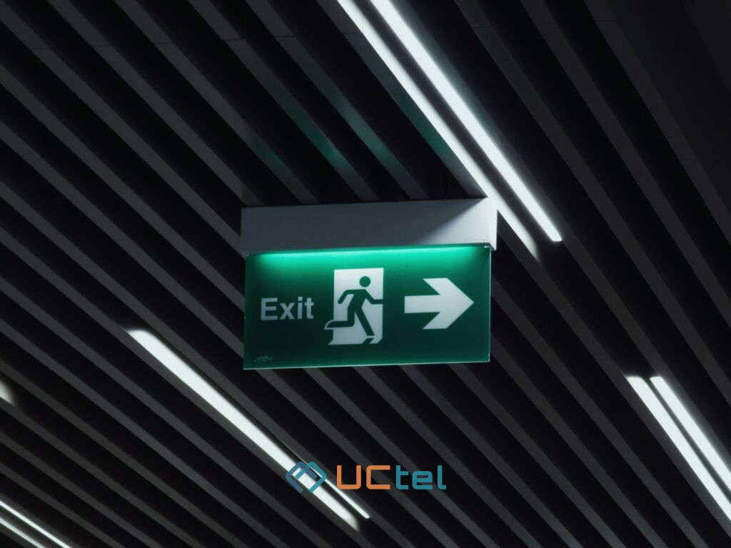 Emergency exit stairwell in a commercial building