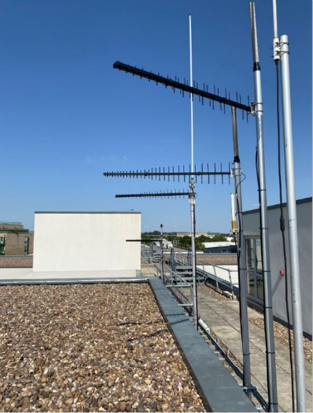Boosting mobile signal for all four UK networks in a large hospital in London 2 Donor antennas mounted on the hospital roof